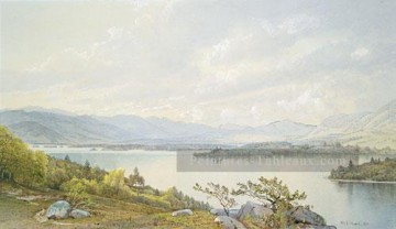  Trost Peintre - lac Squam et les Sandwich Montagnes William Trost Richards paysage